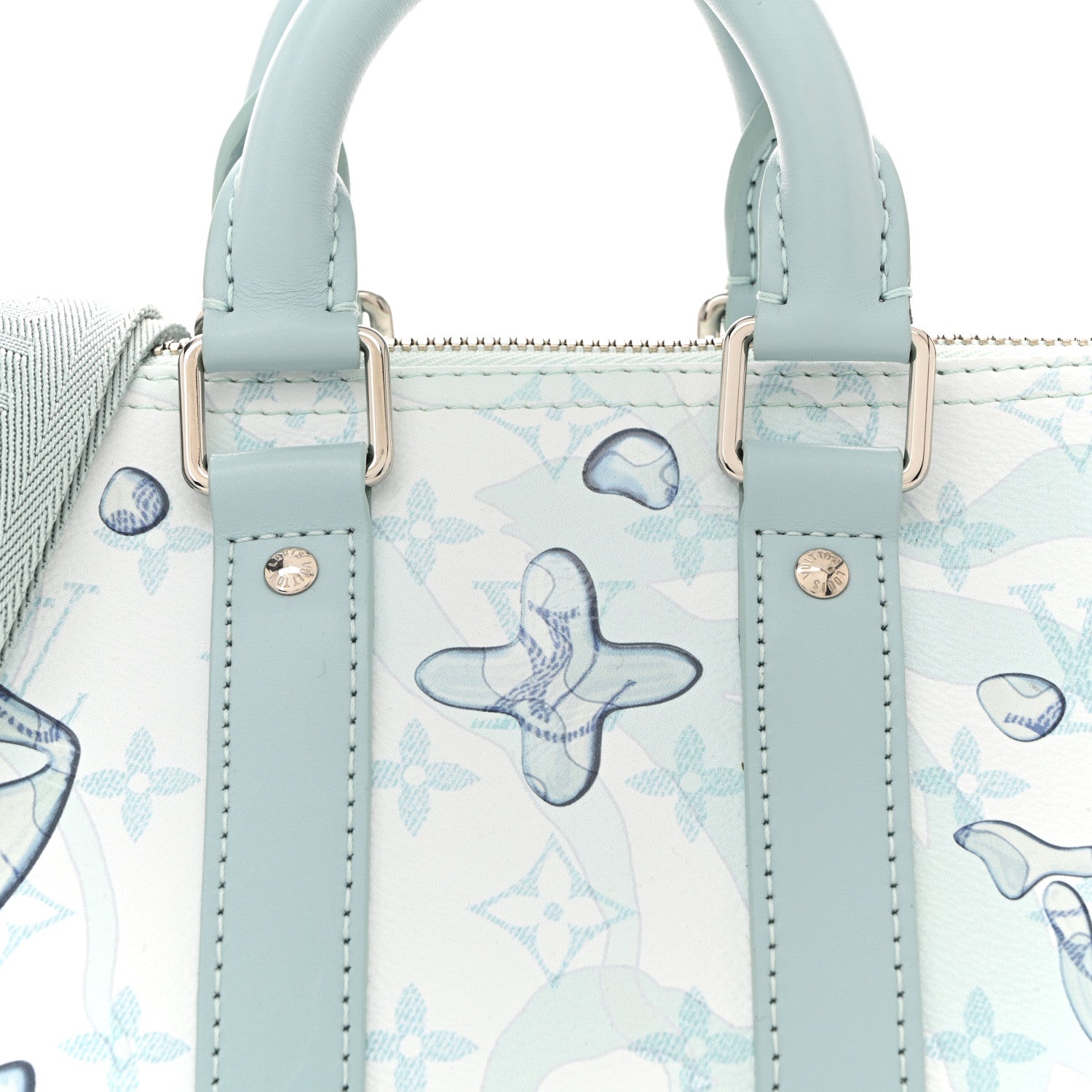 Louis Vuitton Monogram Aquagarden Keepall Bandouliere 25 Crystal Blue 7 of 10