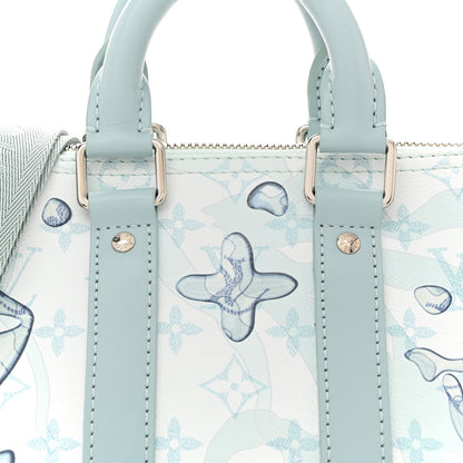Louis Vuitton Monogram Aquagarden Keepall Bandouliere 25 Crystal Blue 7 of 10