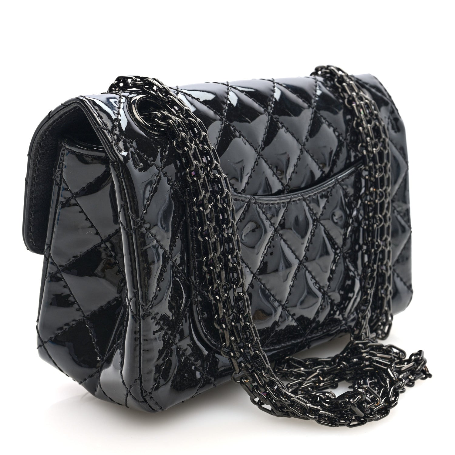 Chanel Patent Calfskin Quilted 2.55 Reissue Mini Flap So Black 3 of 11
