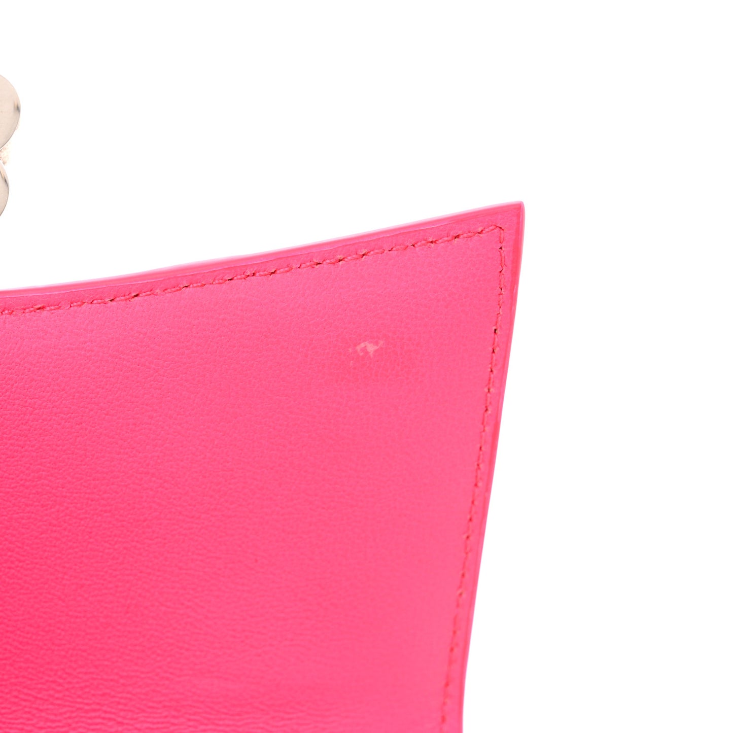 Shiny Box Calfskin Hourglass Top Handle Bag XS Fluo Pink