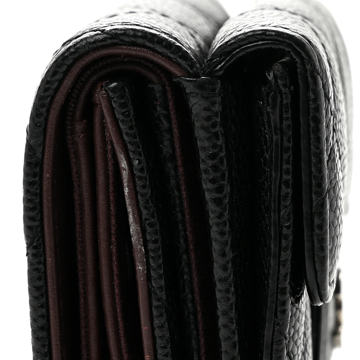 Caviar Quilted Double Flap Wallet Black