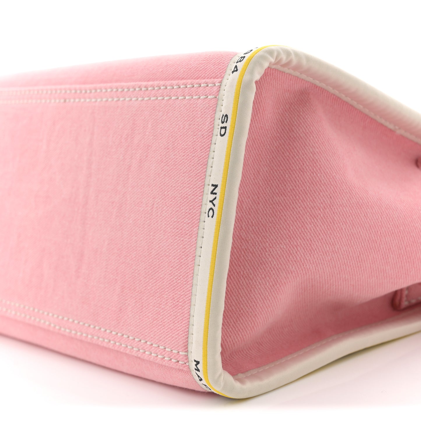 Denim Canvas Medium Chain Bag Ribbon Pink