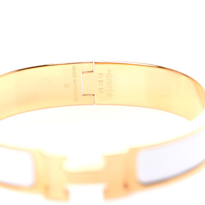 Hermes Enamel Narrow Clic Clac H Bracelet PM White 4 of 5