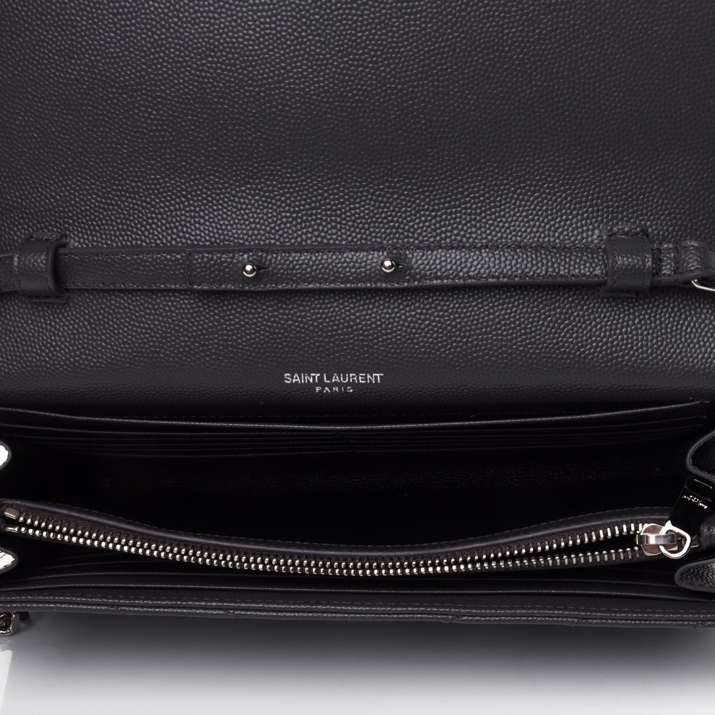 Grain De Poudre Matelasse Chevron Monogram Chain Wallet Storm