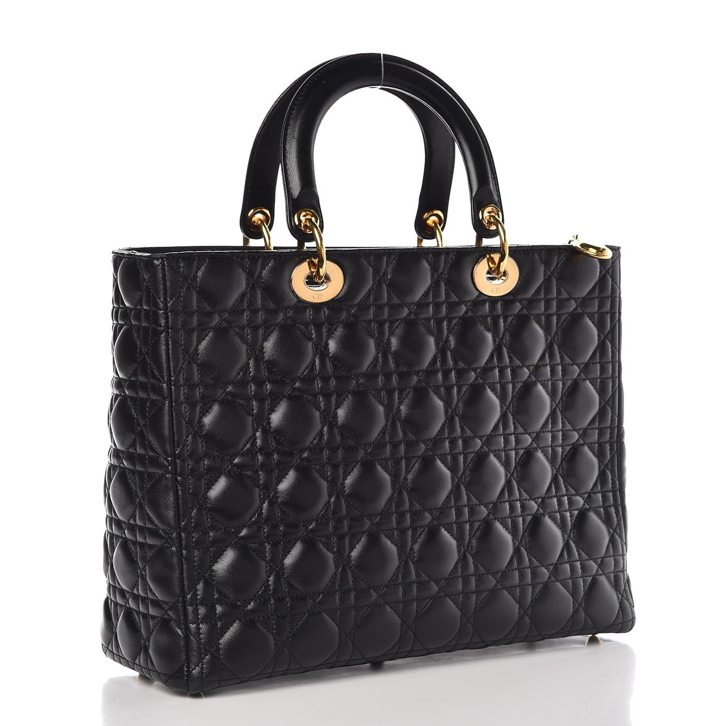 Lambskin Cannage Large Lady Dior Black
