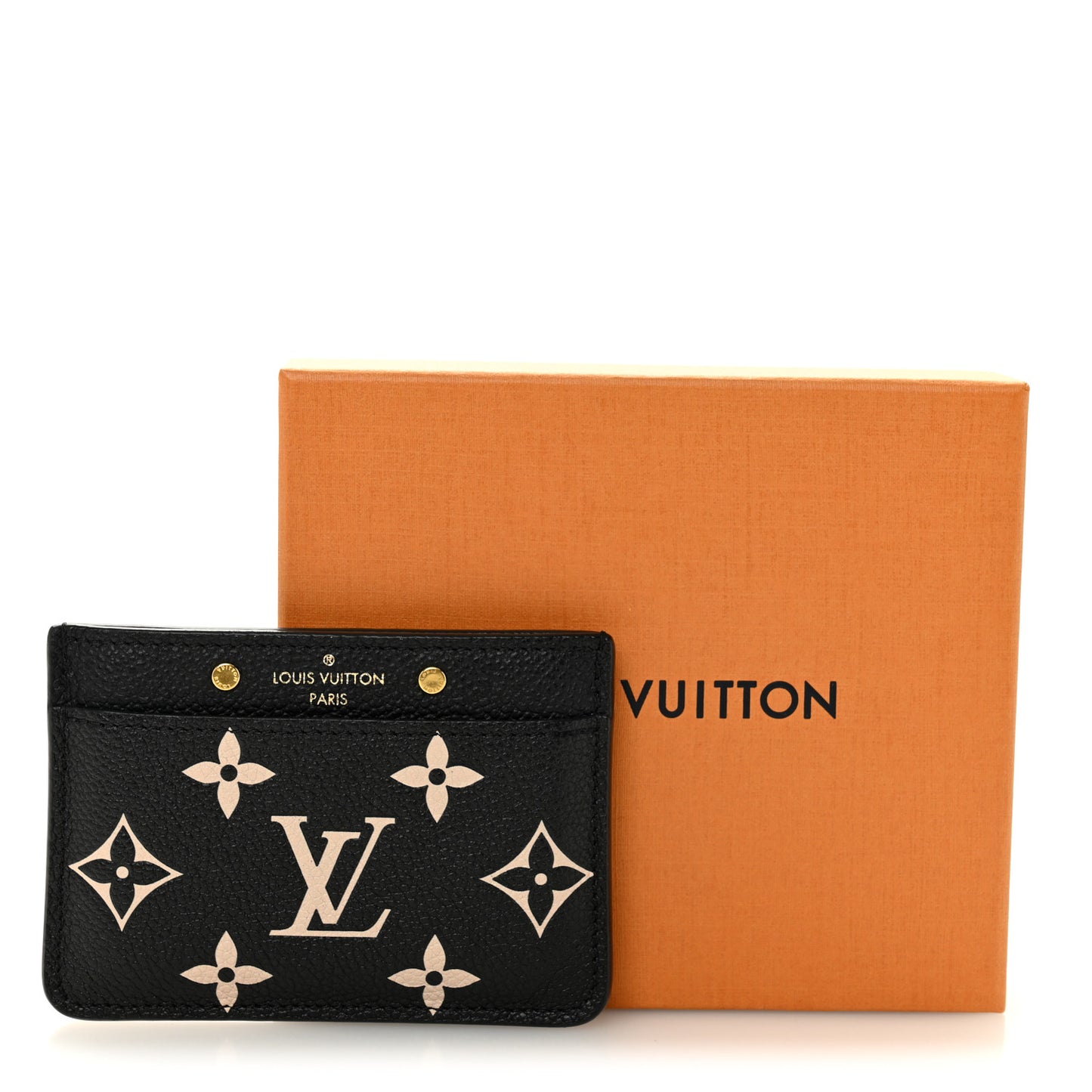 Empreinte Card Holder Black Beige