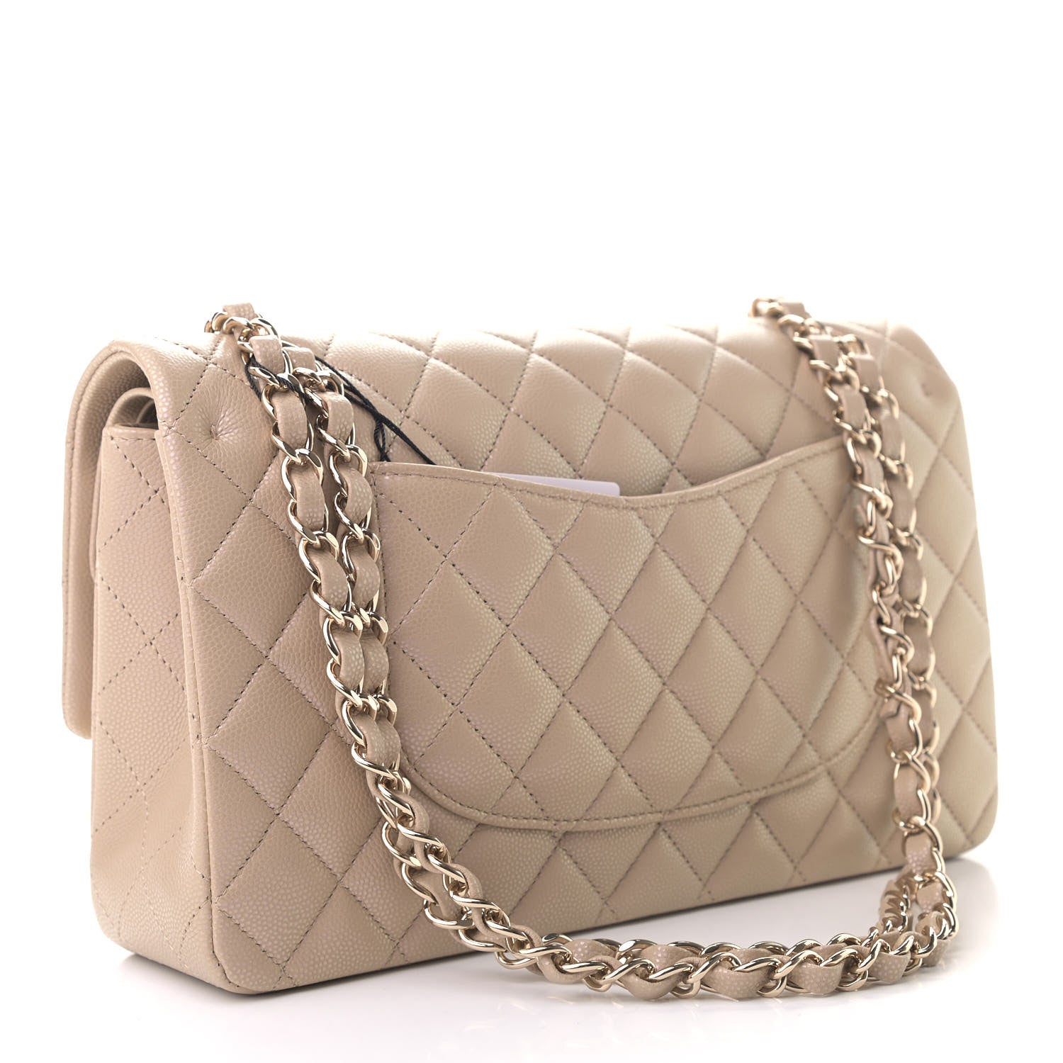 Chanel Iridescent Caviar Quilted Medium Double Flap Beige 2 of 4