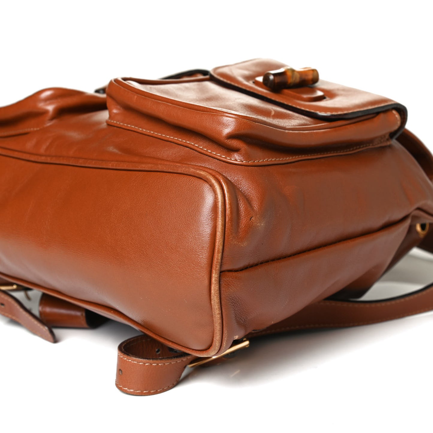 Calfskin Bamboo Backpack Brown