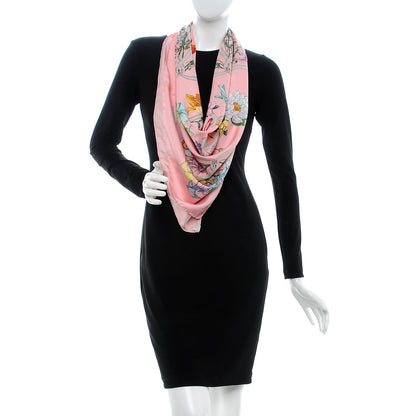 Gucci Silk Flora Floral Scarf Pink 2 of 4