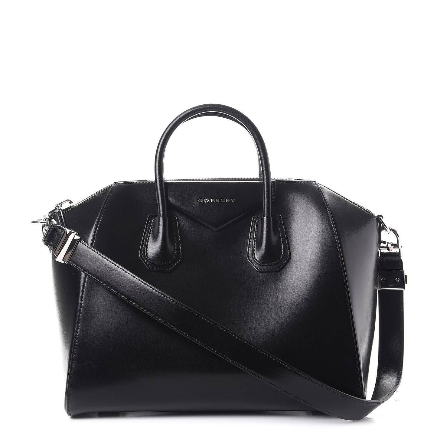 Shiny Lord Calfskin Medium Antigona Black