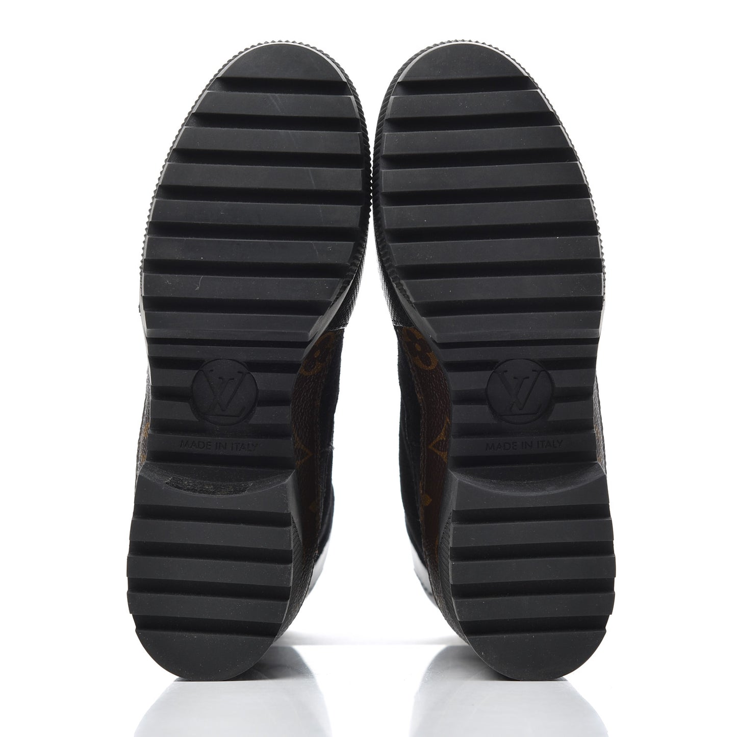 Suede Calfskin Monogram Laureate Platform Desert Boots 35 Black