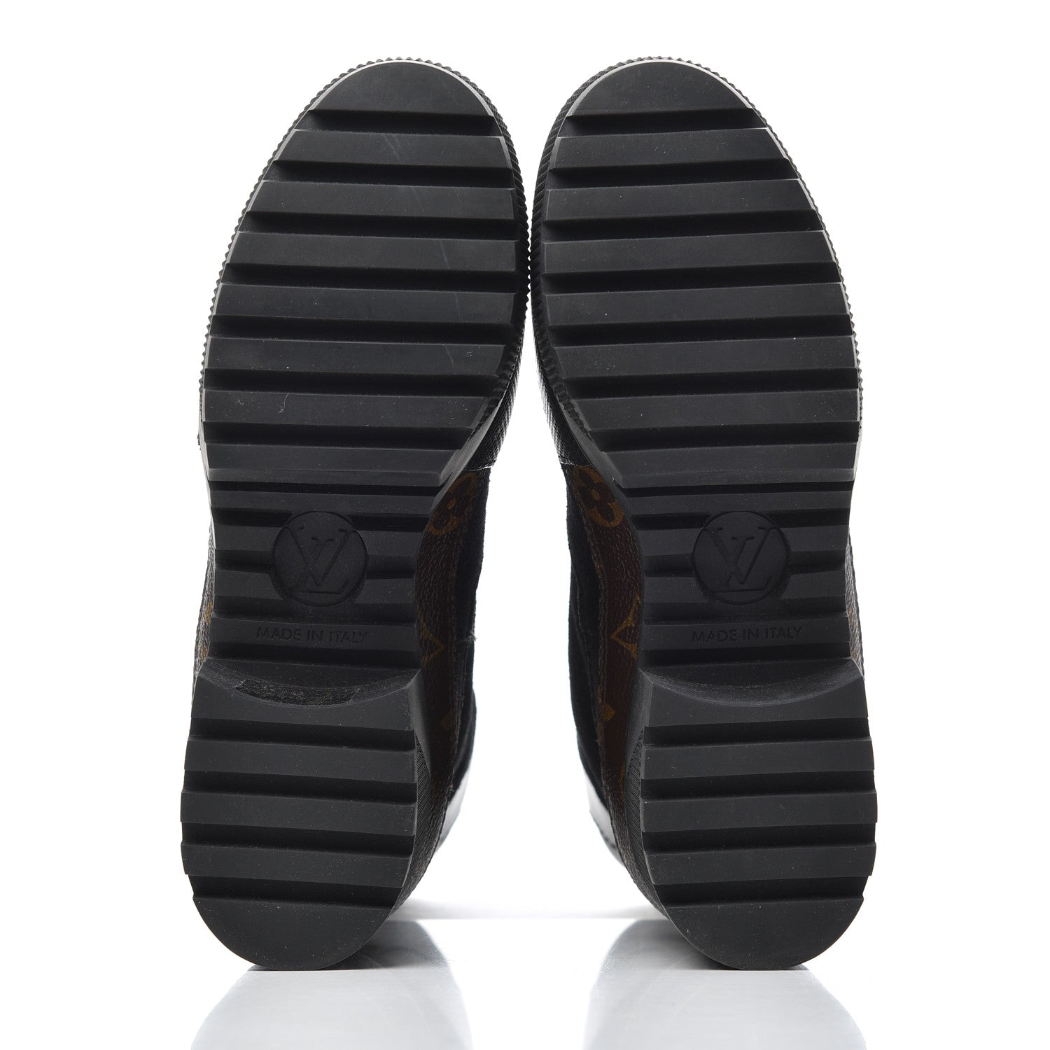 Louis Vuitton Suede Calfskin Monogram Laureate Platform Desert Boots 35 Black 5 of 9