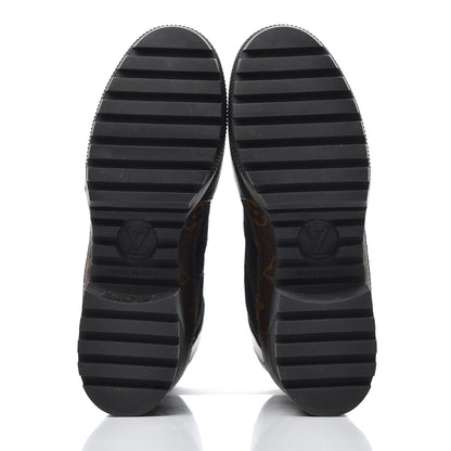 Louis Vuitton Suede Calfskin Monogram Laureate Platform Desert Boots 35 Black 5 of 9