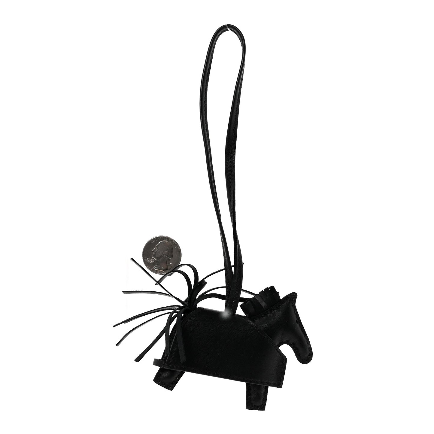 Milo Lambskin Studded Grigri Rodeo Robeo Rock Horse Bag Charm PM Black