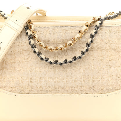 Chanel Tweed Calfskin Quilted Small Gabrielle Hobo Ivory 8 of 12