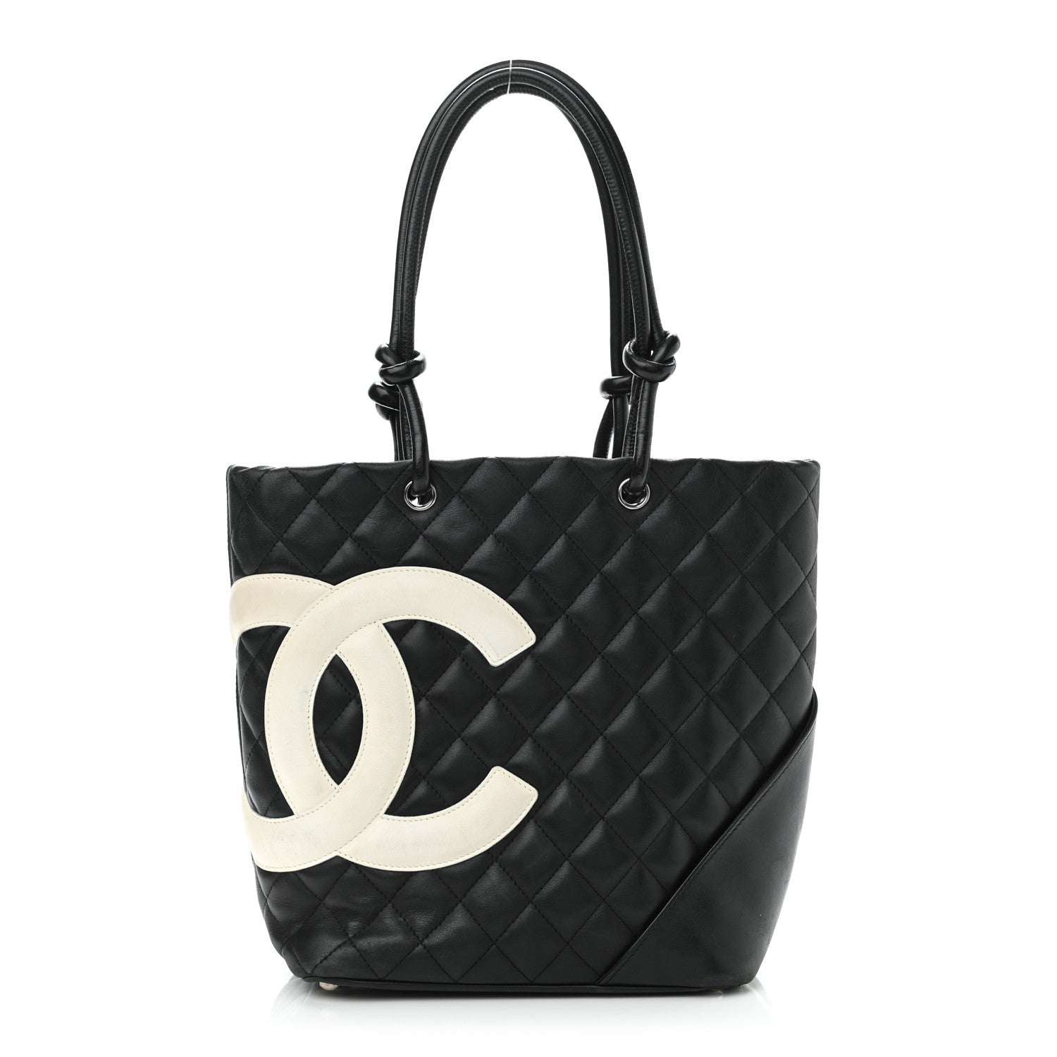 Chanel Calfskin Quilted Medium Cambon Tote Black White 1 of 12