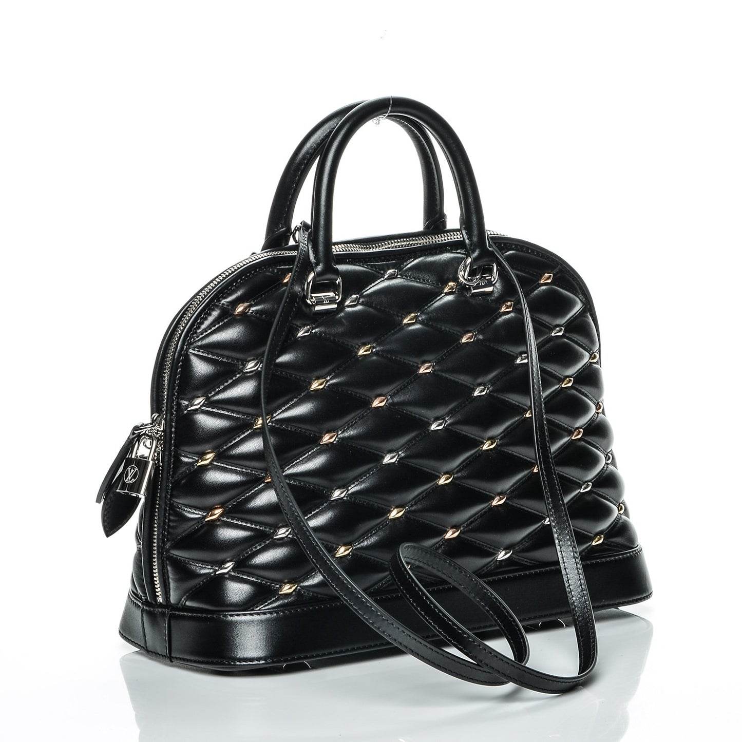 Lambskin Studded Malletage Alma PM Black