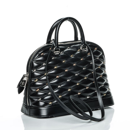 Louis Vuitton Lambskin Studded Malletage Alma PM Black 3 of 6