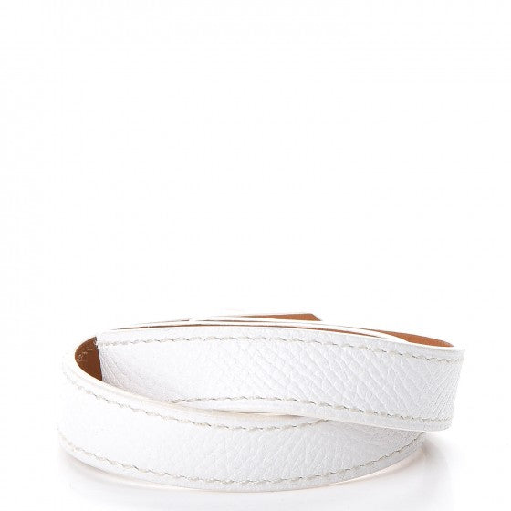 FASHIONPHILE HERMESEpsomKellyDoubleTourBraceletXSWhite 3 of 7