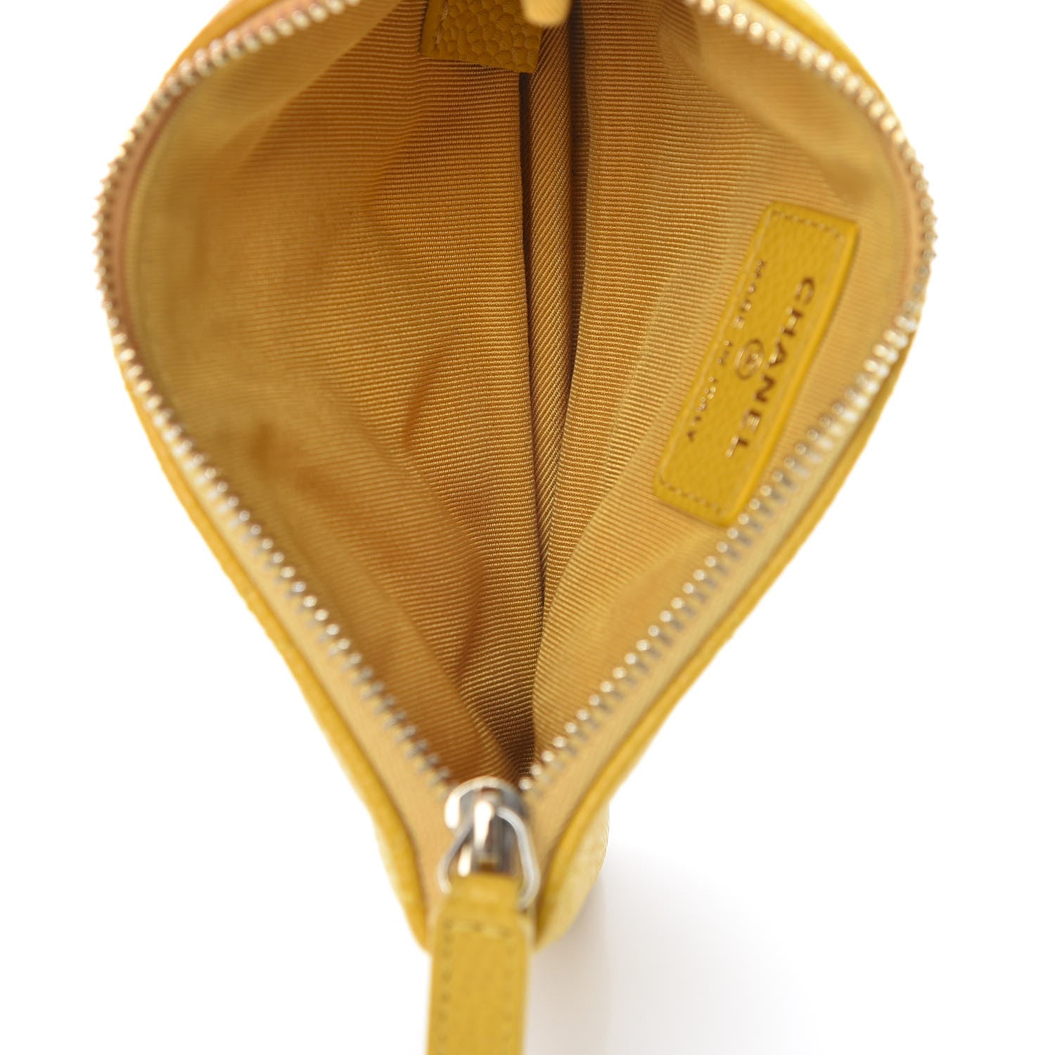 Chanel Caviar Quilted Small Pouch Yellow 5 of 9