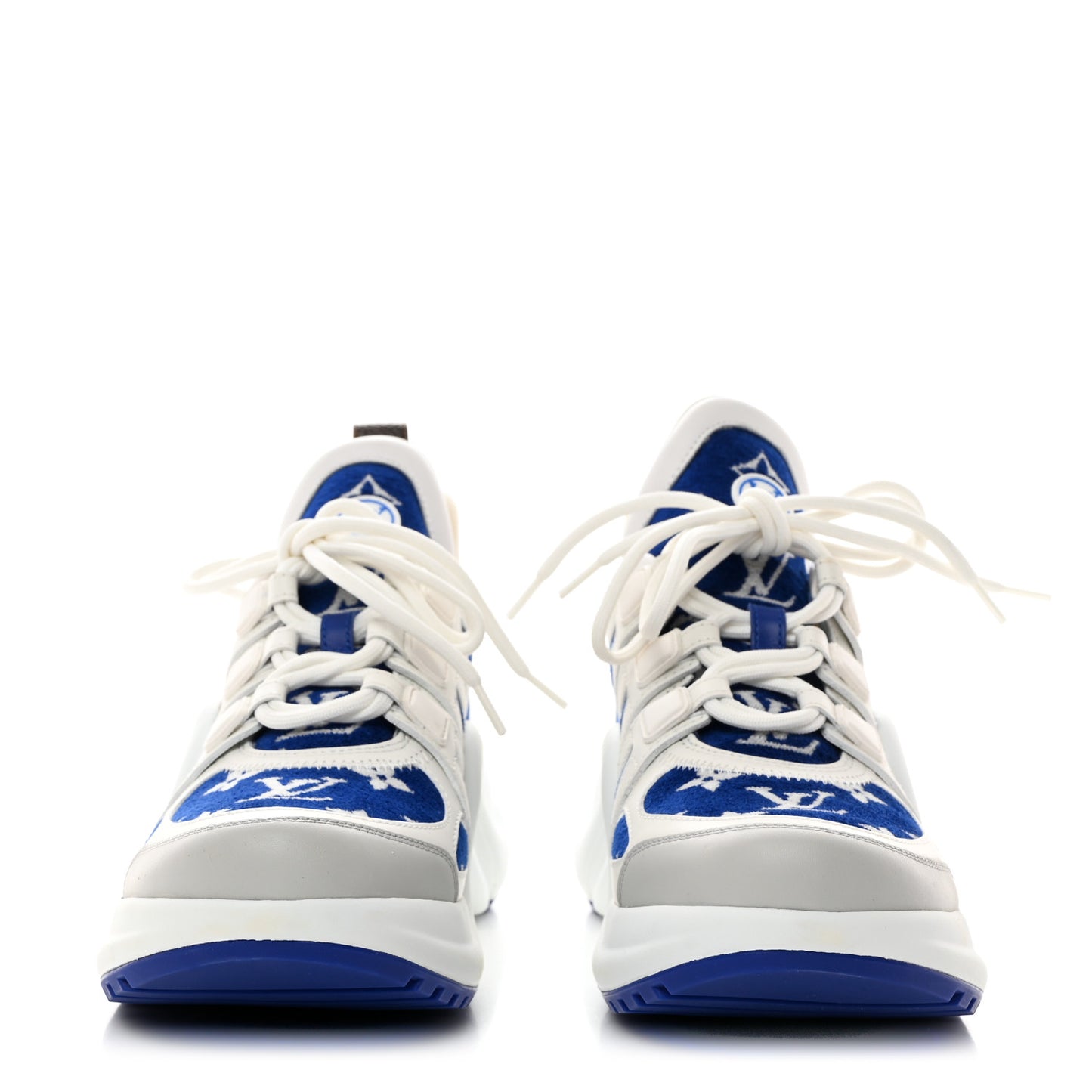 Jacquard Velvet Monogram LV Archlight Sneakers 38 White Blue
