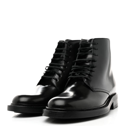Saint Laurent Calfskin Womens Army Combat Boots 38 Black 3 of 9