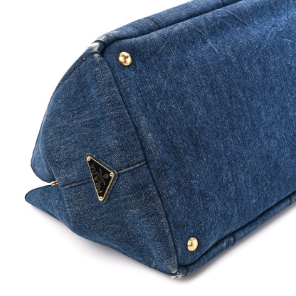 Prada Denim Logo Tote Bleu 11 of 13