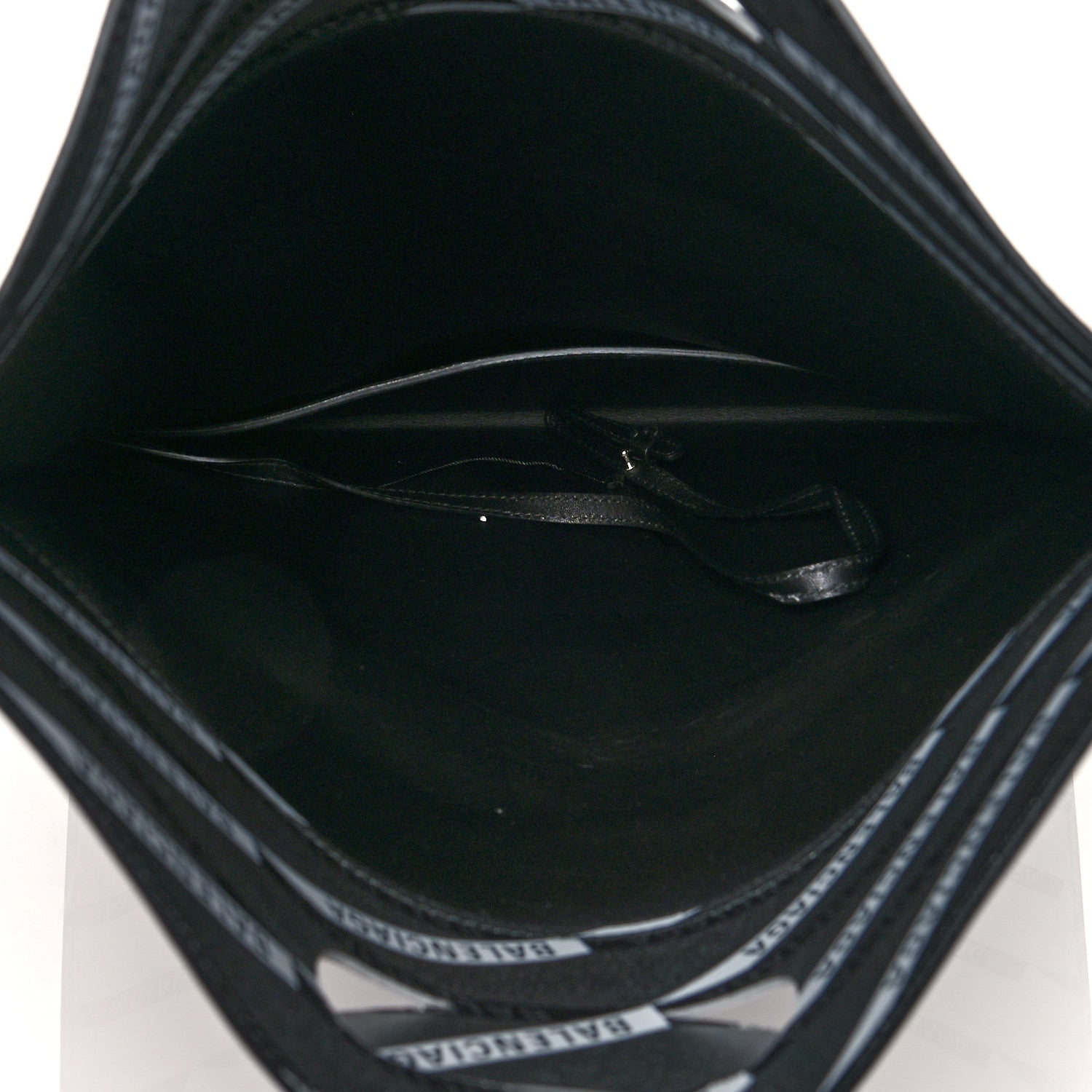 Balenciaga Metallic Calfskin Losange Monogram Plastic Bag Shopper S Silver Black White 6 of 9
