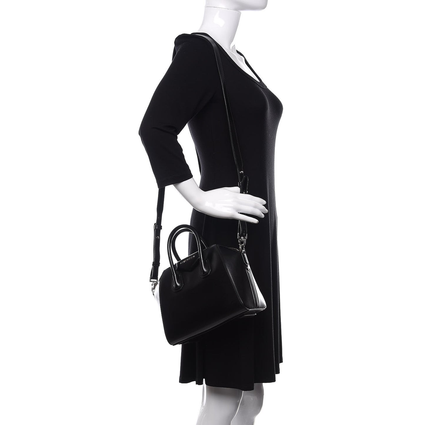 Shiny Lord Calfskin Mini Antigona Black