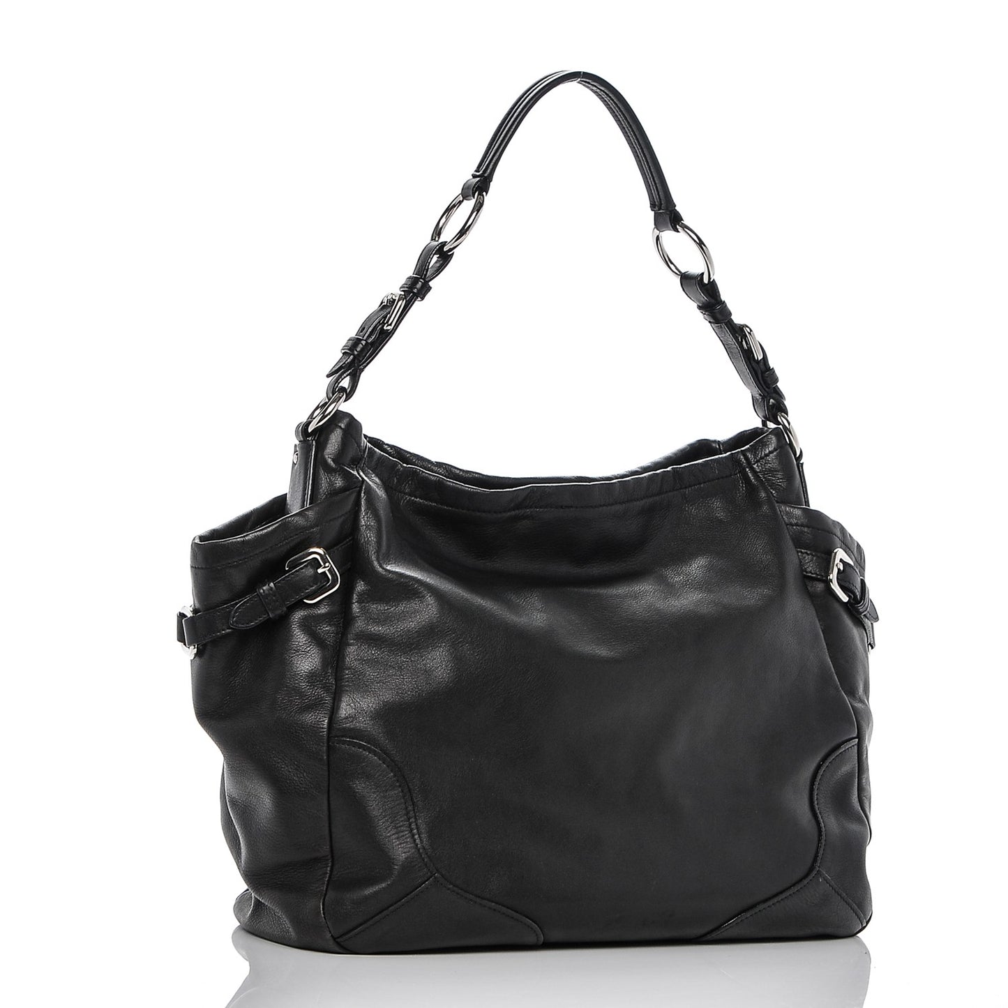 Soft Calf Two Pocket Hobo Nero Black