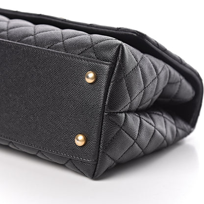 Chanel Caviar Lizard Embossed Quilted Small Coco Handle Flap Black 11 of 12