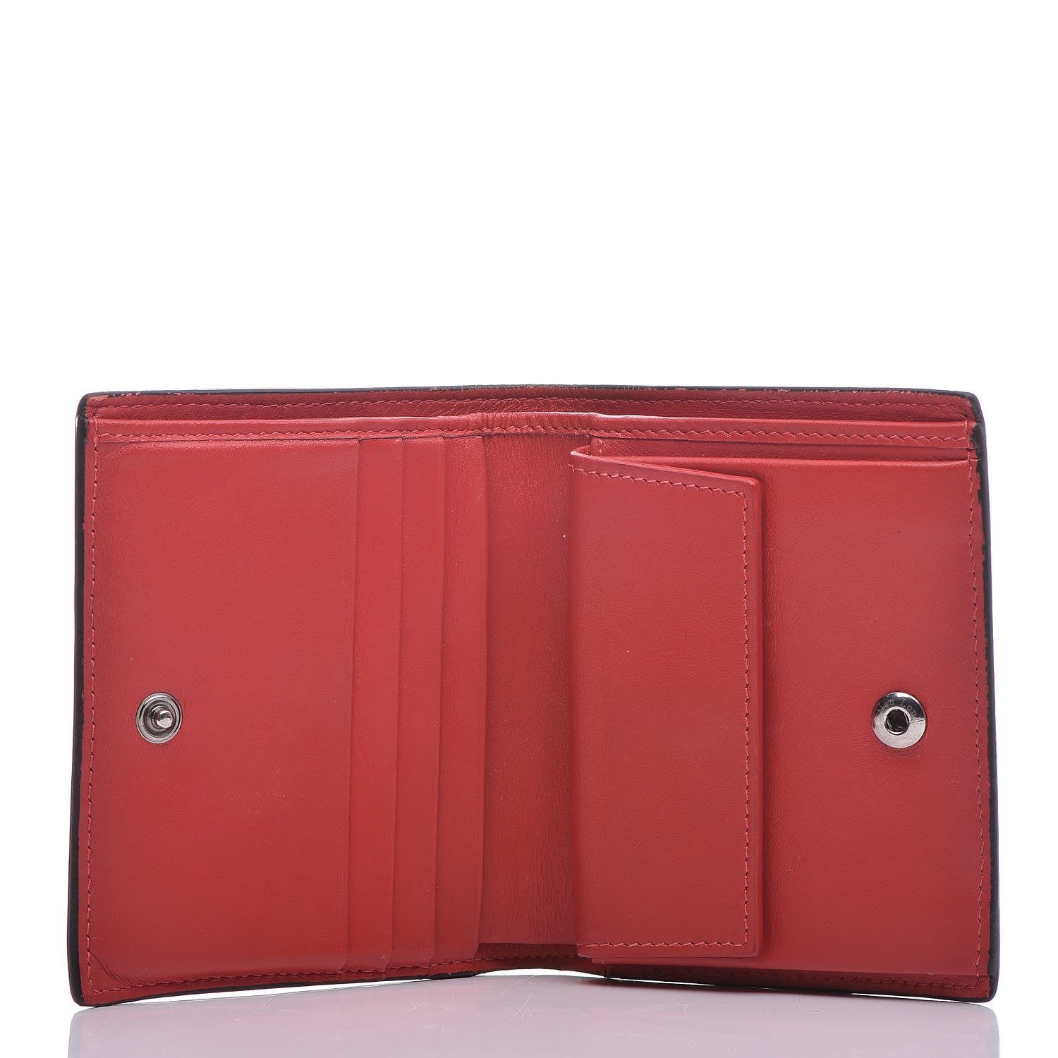 Christian Louboutin Calfskin Spiked Bi-Fold Wallet Black 5 of 17