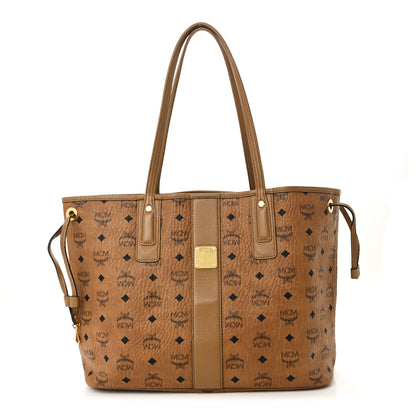 MCM Visetos Medium Liz Reversible Shopper Tote Cognac 1 of 15