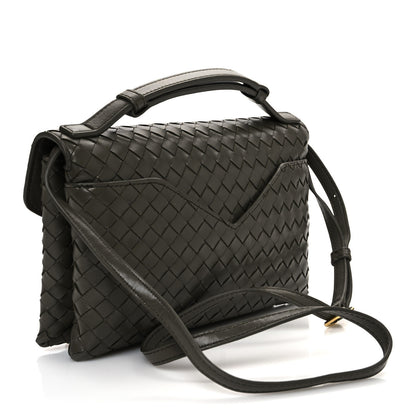 Bottega Veneta Nappa Intrecciato Knot Lock Top Handle Crossbody Bag Cypress 3 of 12