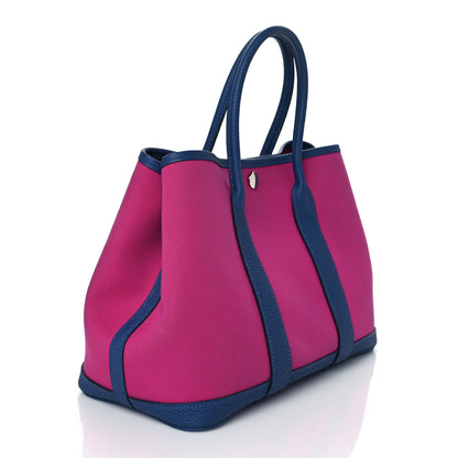 Hermes Toile Officier Negonda Garden Party Tote 30 TPM Magnolia Bleu Agate 4 of 23