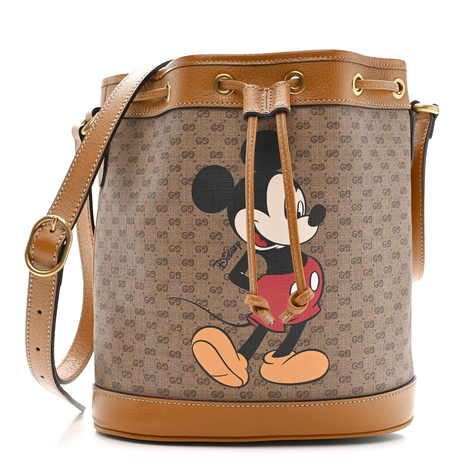 Gucci X DISNEY Mini Vintage GG Supreme Monogram Bucket Bag Beige Vintage Sun Oil 1 of 11