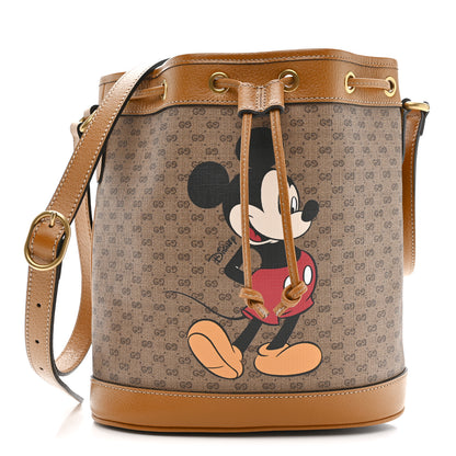 Gucci X DISNEY Mini Vintage GG Supreme Monogram Bucket Bag Beige Vintage Sun Oil 1 of 11