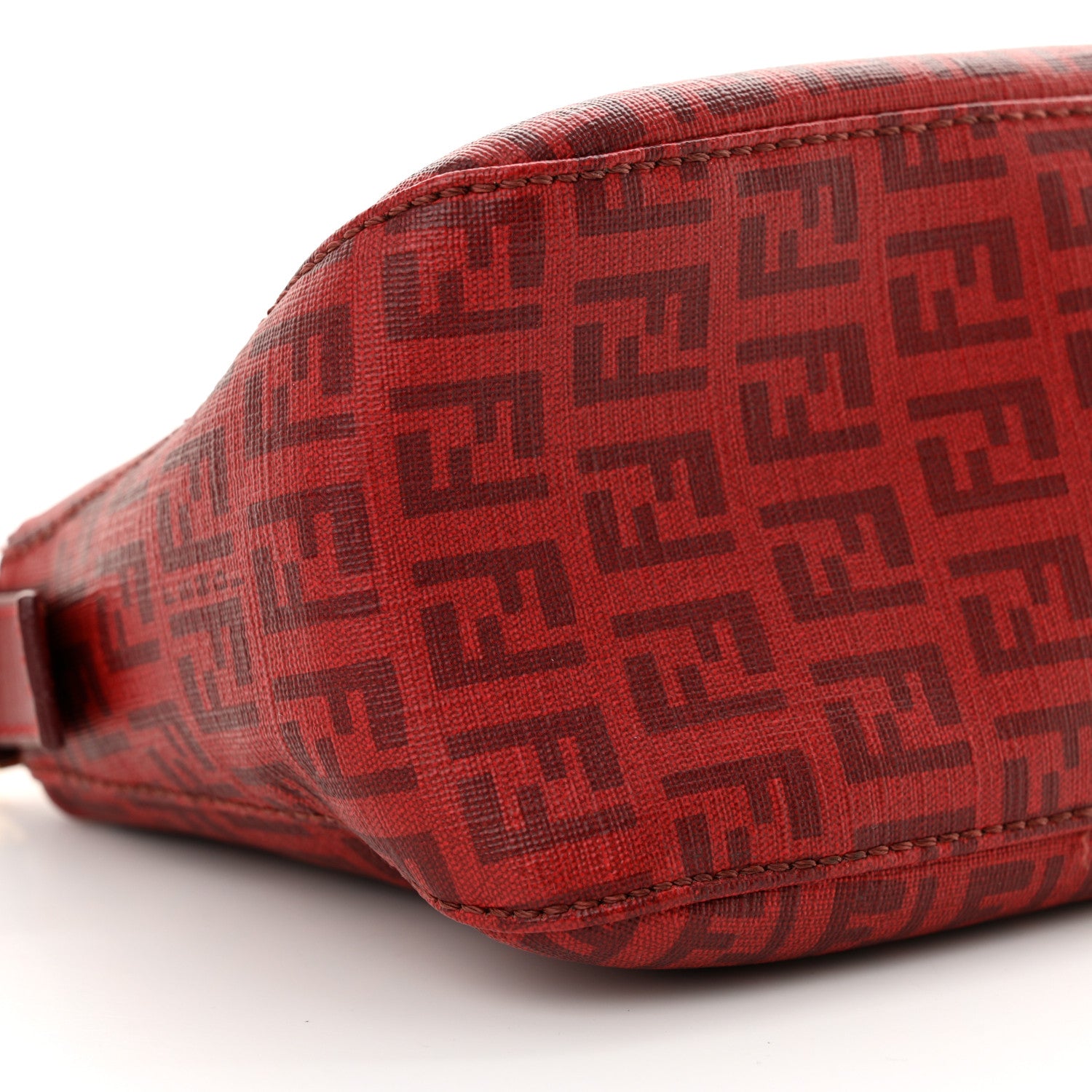 Fendi Zucchino Spalmati Vitello Forever Baguette Bordeaux Rubino 9 of 11