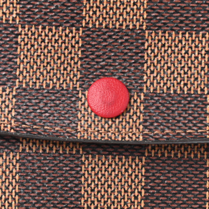Louis Vuitton Damier Ebene Emilie Wallet Red 10 of 10