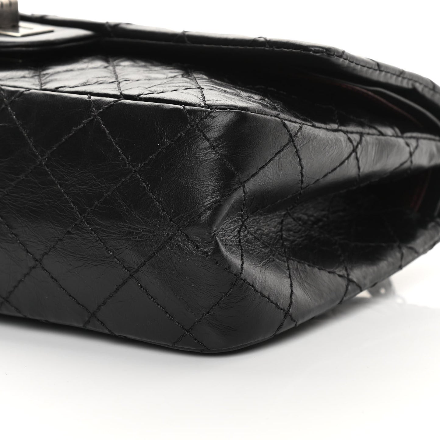Aged Calfskin Quilted 2.55 Reissue 225 Flap Black
