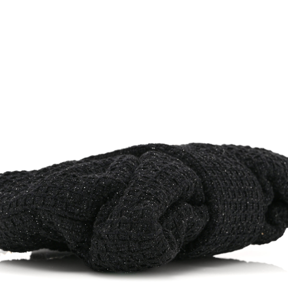 Tweed Quilted Mini Bow Bag Black