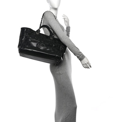 Chanel Glazed Calfskin Medium Deauville Tote Black 2 of 15