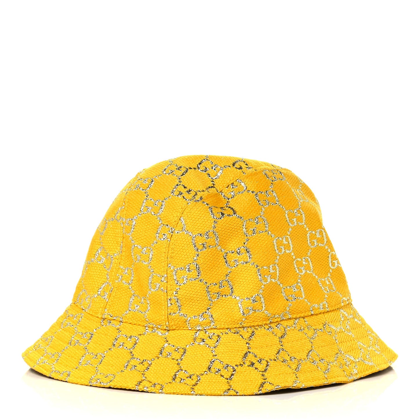 Canvas Lame GG Monogram Desert Bucket Hat S Yellow