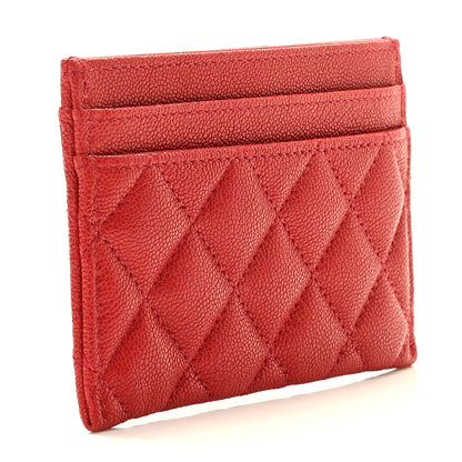 Chanel Caviar Quilted Boy Card Holder Red 2 of 8