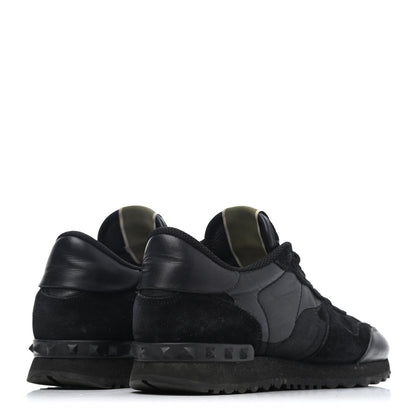 Valentino Garavani Nappa Suede Camouflage Womens Rockrunner Sneakers 38 Black 3 of 4