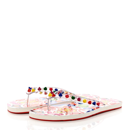 Christian Louboutin Rubber Spike Bengale Loubi Donna Flip Flop 40 White Multicolor 3 of 13