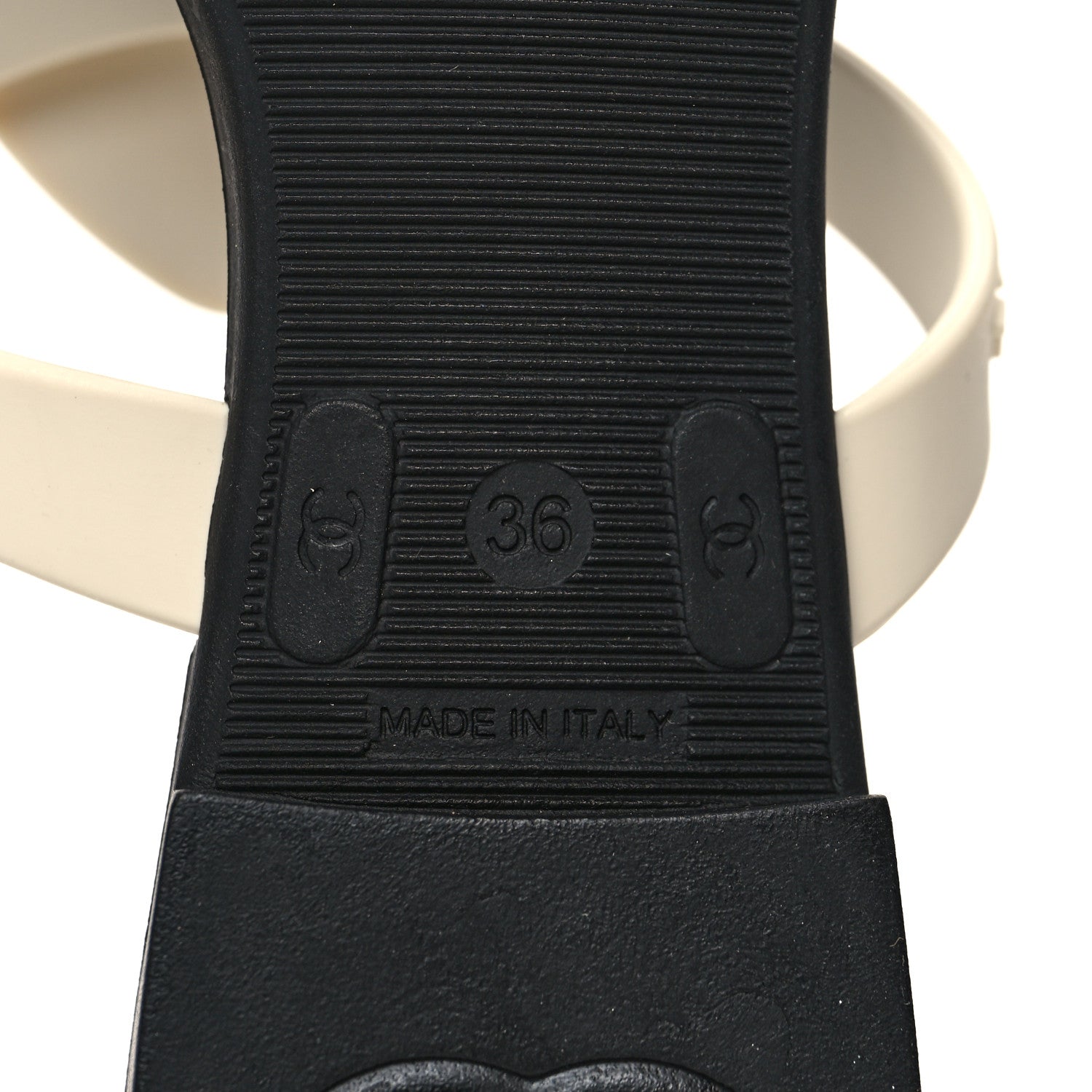Chanel Jelly Quilted Camellia Thong Sandals 36 White Black 7 of 7