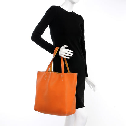 Hermes Taurillon Clemence Double Sens 36 Reversible Tote Orange Curry 2 of 12