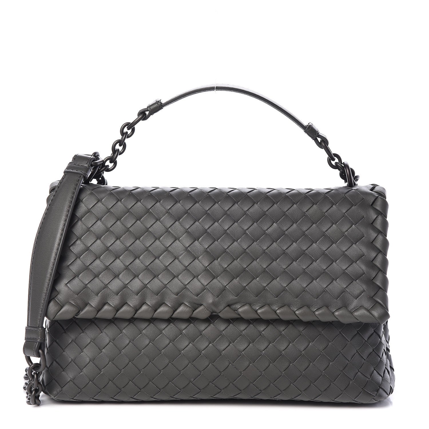 Bottega Veneta Nappa Intrecciato Medium Olimpia Bag Light Grey 1 of 13