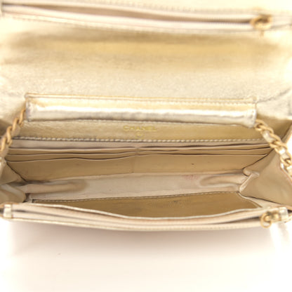 Chanel Nylon Travel Wallet On Chain WOC Metallic Gold 5 of 12